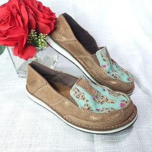 Ariat cruiser metallic bronze leopard cactus shoes